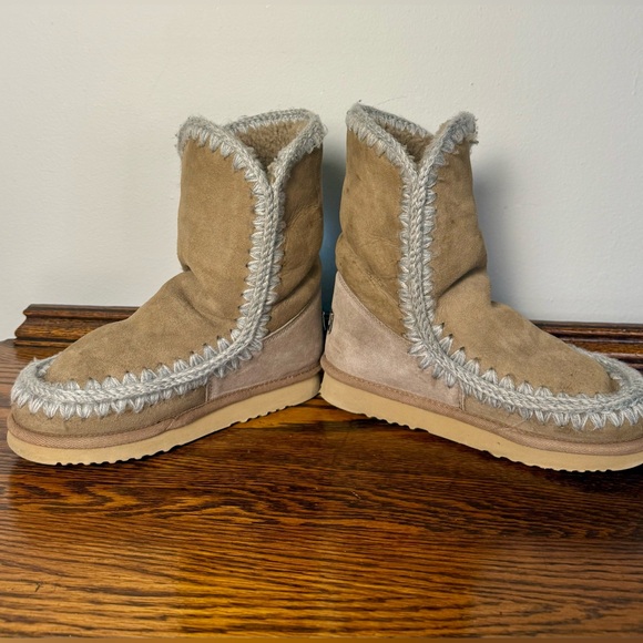 Cozy Boho Mou Eskimo 24 Stitch Detailed Sheepskin Boots Size IT38 - Picture 6 of 10